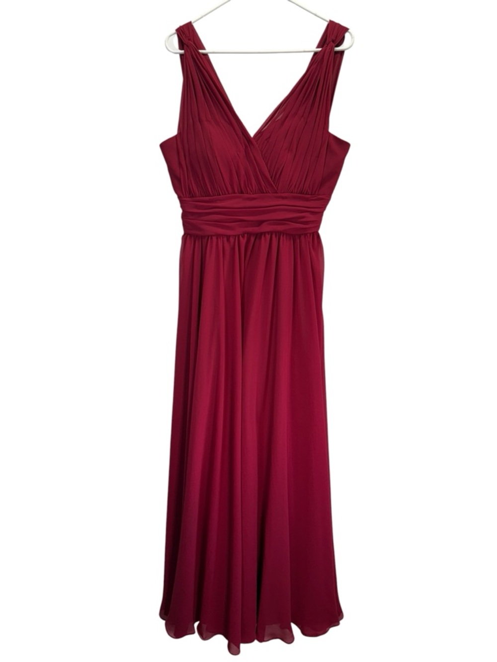 Motile Madeline Gardener Red V-Neck Pleated Maxi Formal Evening Dress
Size 10